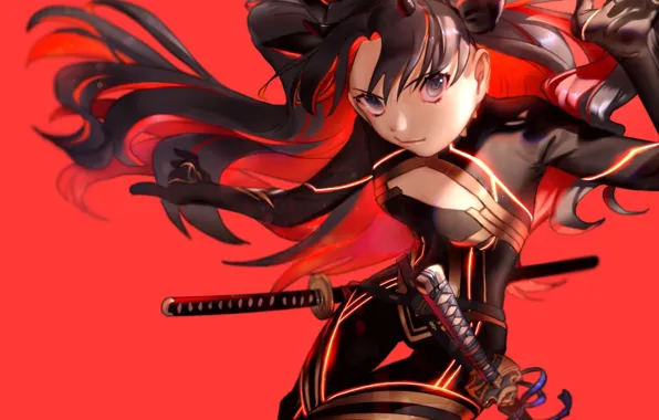 Girl, katana, Rin Tohsaka, Fate / Grand Order