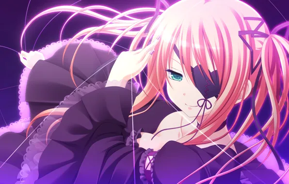 Picture magic, headband, red, art, thread, ruffles, visual novel, shinigami no testament