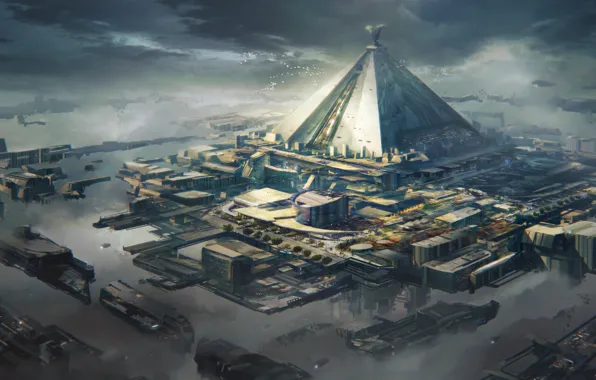 Download wallpaper pyramid, mereen spaceport, game of thrones redesign ...