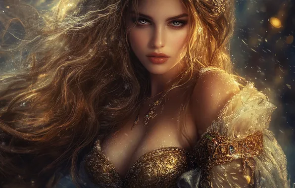 Look, girl, fantasy, image, Princess, AI art, neural network