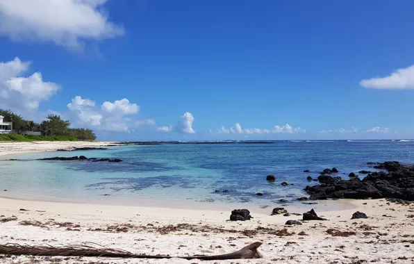 Sand, beach, coast, island, relax, The Indian ocean, Mauritius, Mauritius