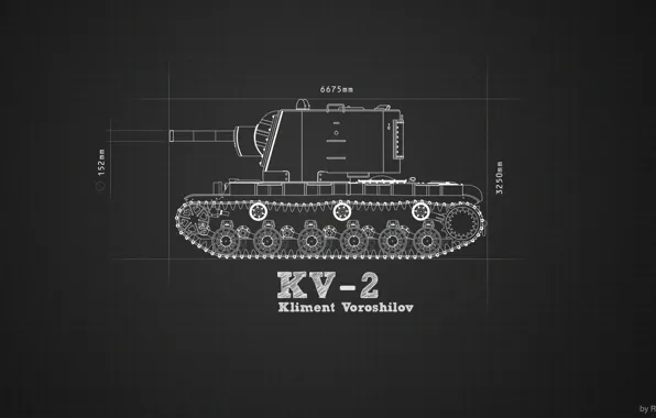 Picture information, minimalism, tank, heavy, Soviet, KV-2, Kliment Voroshilov