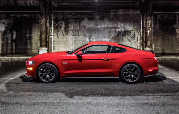 Picture Mustang, Ford, Red, Wheel, Machine, Light, Shadow, Lights