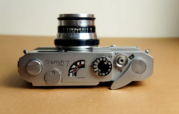 Picture background, the camera, lens, shutter, Canon 7, aperture, the shutter button, Industar-61