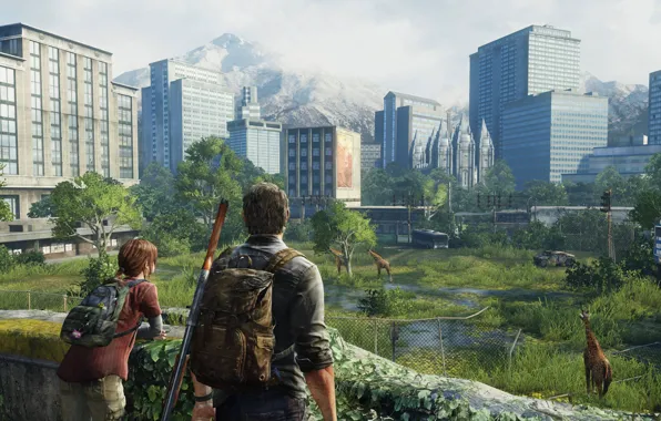 Picture girl, game, man, The Last of Us, PlayStation, Joel, Ellie, PlayStation 4