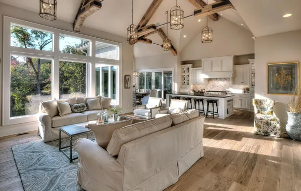 Design, space, Villa, interior, kitchen, living room, dining room, luxury villa