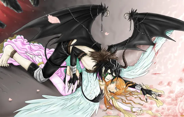 anime angel and demon wallpaper