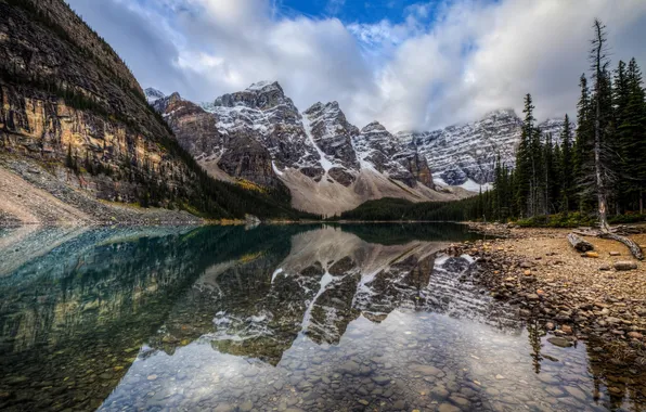 Trees, mountains, nature, lake, Canada