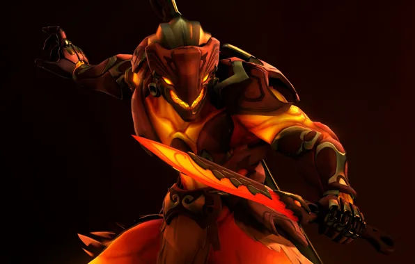 Rendering, sword, warrior, costume, helmet, overwatch, Genji Shimada, genji
