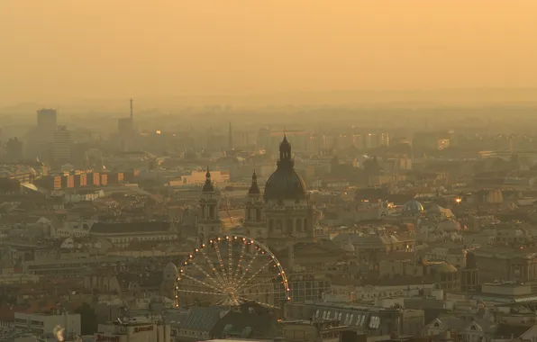 The city, morning, Budapest