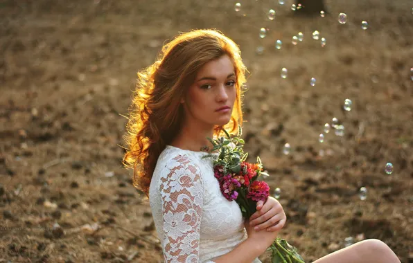 Picture girl, flowers, bubbles, photographer, girl, photography, photographer, Elena Umrihina