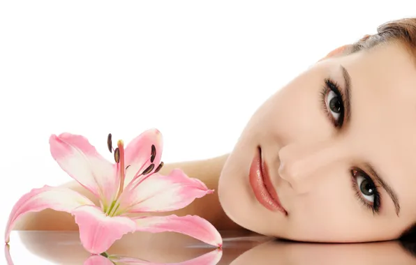 Picture flower, woman, look