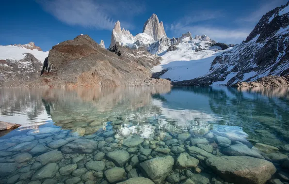 Wallpaper nature, Argentina, Lake of The Three for mobile and desktop ...