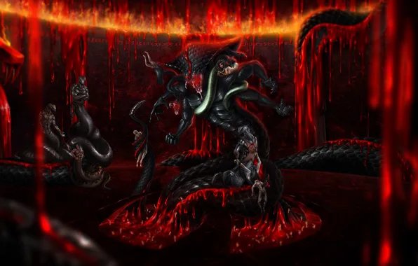 Lava, naked, lizards