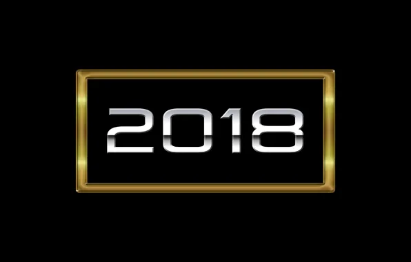 Picture rendering, gold, new year, black, Christmas, figures, 2018