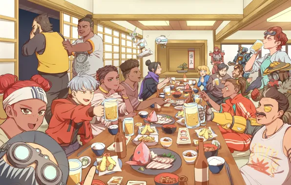 Beer, anime, characters, game art, apex, game art, apex legends, anime art