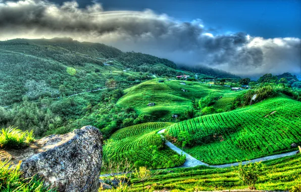 Picture clouds, mountains, Taiwan, Taichung