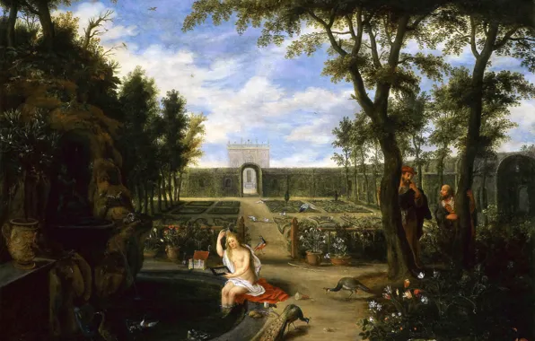 Picture, mythology, Jan Brueghel the younger, Susanna and Stracy
