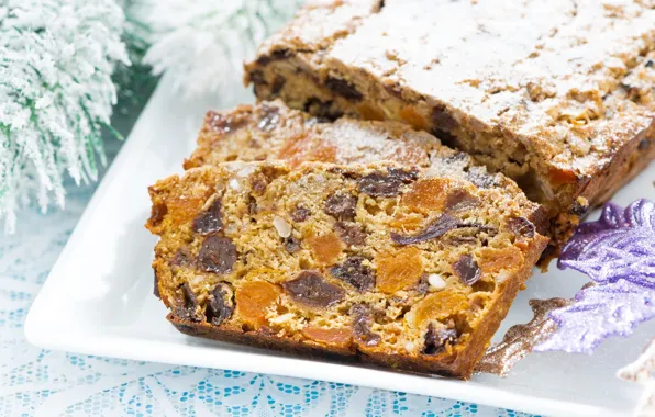 Spruce, cupcake, raisins, Christmas, dried apricots