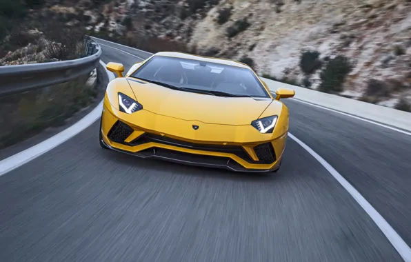 Picture Lamborghini, supercar, front view, Aventador, 2017, Aventador S