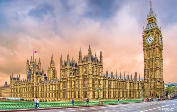 Bridge, street, watch, England, London, tower, Parliament