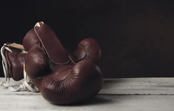 Old, leather, boxing, gloves