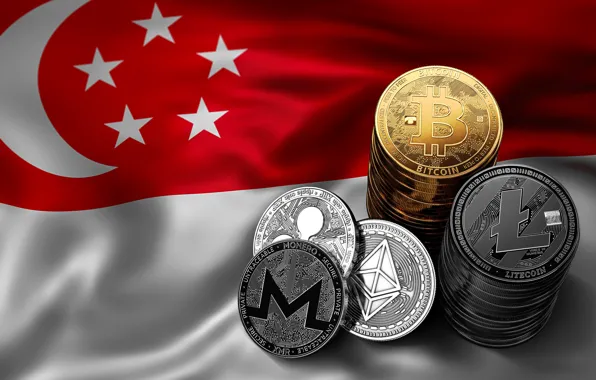 Picture blur, flag, Singapore, singapore, fon, flag, bitcoin, ripple