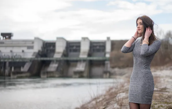 Picture girl, face, the wind, hair, dress, Alexandra