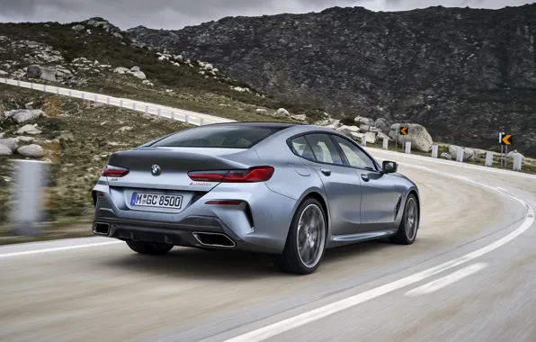 Picture coupe, BMW, Gran Coupe, mountain road, 8-Series, 2019, the four-door coupe, Eight