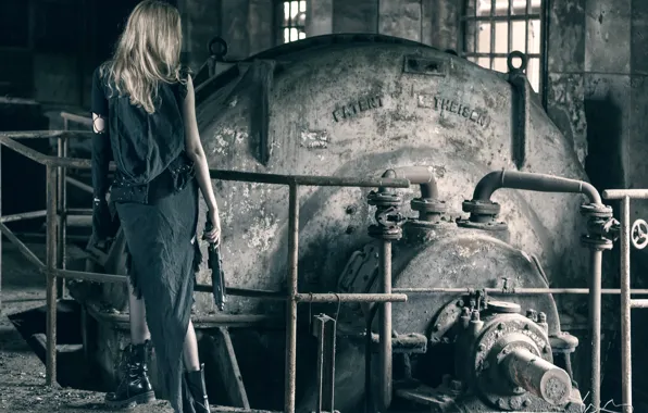 Girl, weapons, mechanism, shoes