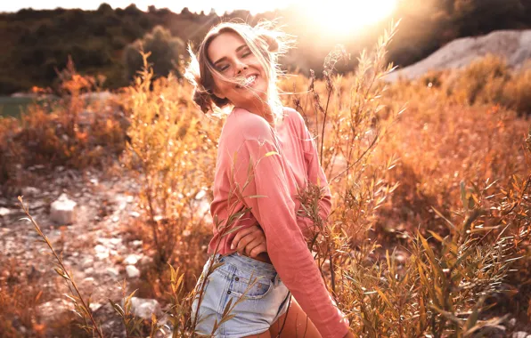 Summer, girl, the sun, joy, laughter