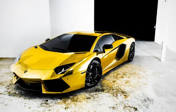 Picture Auto, Lamborghini, Tuning, Machine, Gold, Aventador, Gold, Sports car