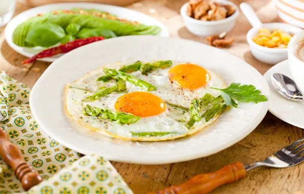 Picture Breakfast, plate, scrambled eggs