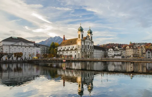 Building, Switzerland, Lucerne, Jesuit Church