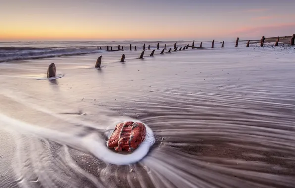 Picture sea, landscape, sunset, stone