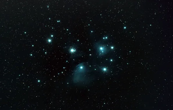 The Pleiades, M45, star cluster, Seven sisters