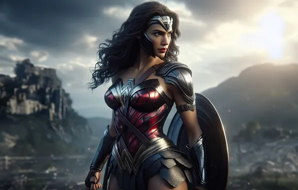 Picture woman, wonder, glide
