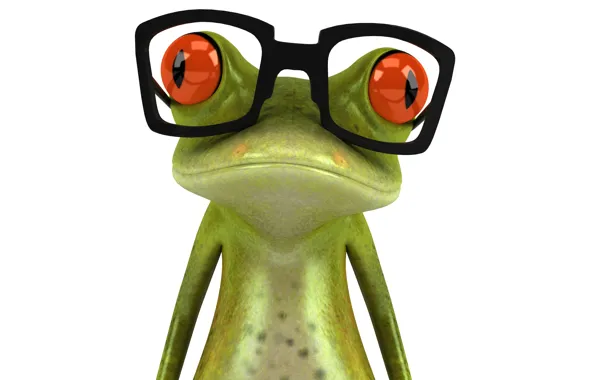 Graphics, frog, glasses, Free frog 3d