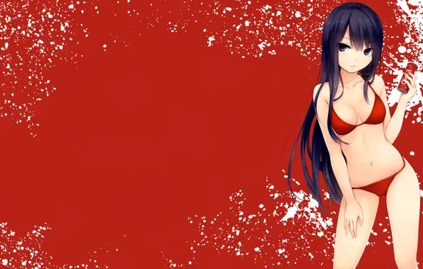 Girl, Coca-Cola, bikini, thigh, oppai, navel, waifu