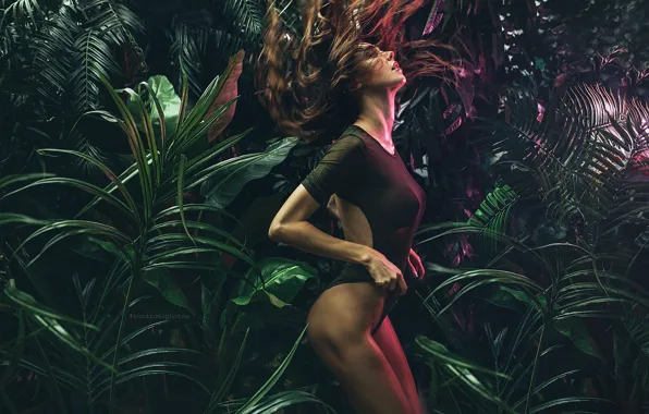 Ass, leaves, girl, Linen, Cute Bunny, Katherine Bollinger, Rome Rome