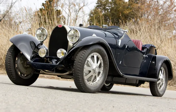 Picture retro, black, Bugatti, Bugatti, the front, 1930, Type 43, Sports Four Seater