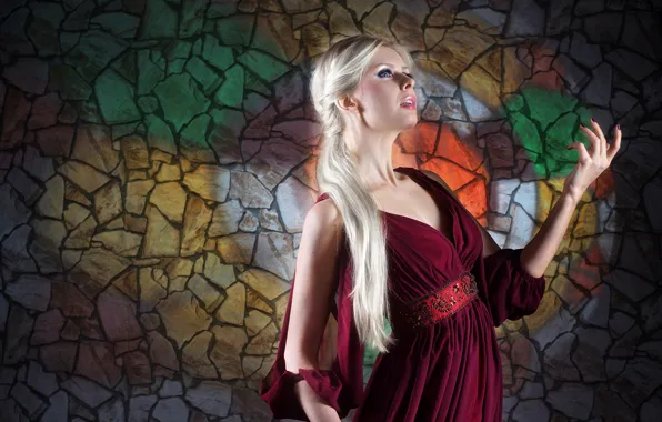 Picture look, girl, pose, background, makeup, blonde