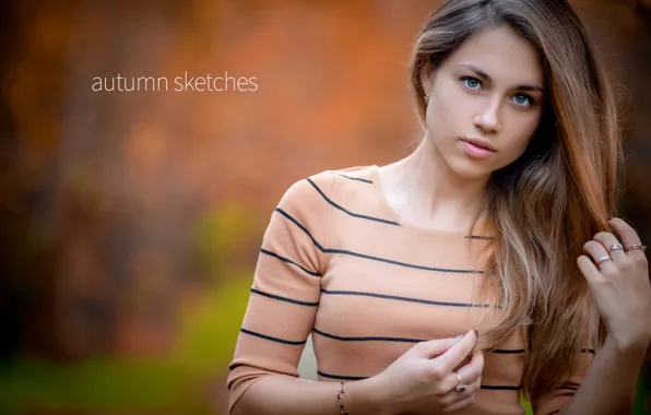 Picture look, girl, background, makeup, hairstyle, brown hair, beautiful, bokeh