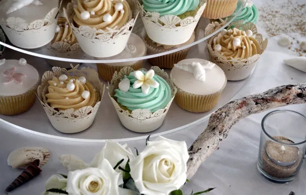 Holiday, roses, candle, cake, white, dessert, wedding, decor