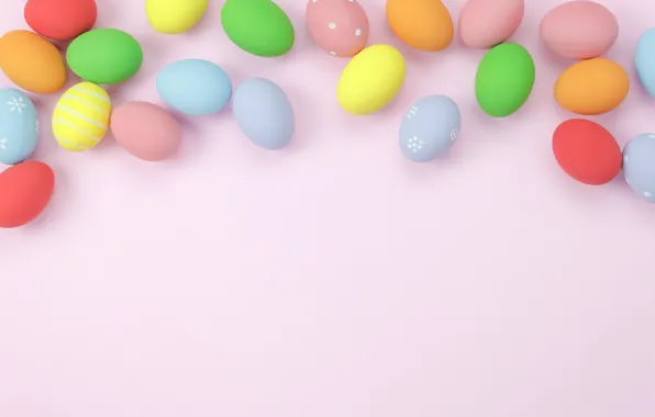 Background, pink, eggs, spring, colorful, Easter, pink, spring