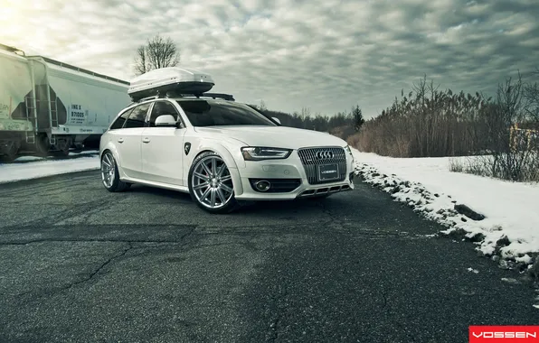 The sky, trees, Auto, Machine, AUDI, Auto, Vossen, Wheels