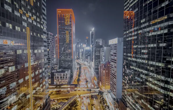 Lights, night, street, palace, 8K