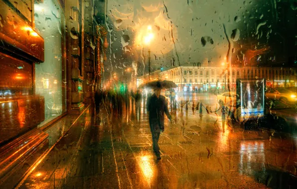 Winter, drops, rain, Saint Petersburg, December