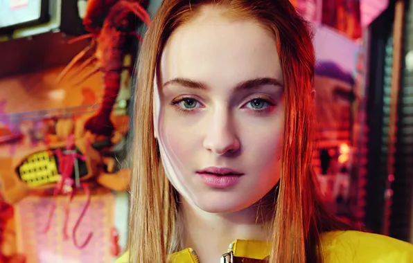 Picture look, girl, face, Sophie Turner