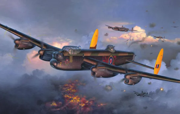 Picture figure, Avro 683 Lancaster, British four-engine heavy bomber